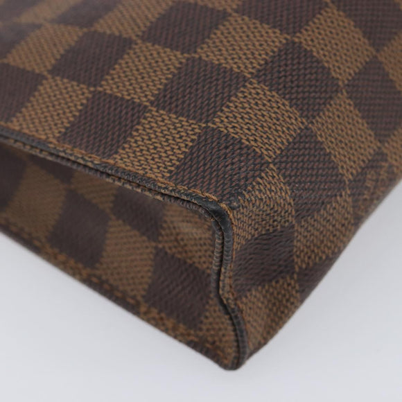 LOUIS VUITTON Damier Ebene Poche Toilette 26 Pouch N47543 LV Auth 213521