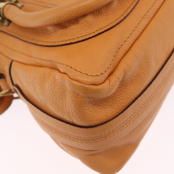 Chloe Paraty Hand Bag Leather 2way Orange Gold Auth 213527A