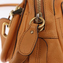 Chloe Paraty Hand Bag Leather 2way Orange Gold Auth 213527A-17