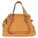 Chloe Paraty Hand Bag Leather 2way Orange Gold Auth 213527A-2