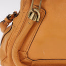Chloe Paraty Hand Bag Leather 2way Orange Gold Auth 213527A-4