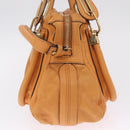 Chloe Paraty Hand Bag Leather 2way Orange Gold Auth 213527A-5