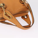 Chloe Paraty Hand Bag Leather 2way Orange Gold Auth 213527A-8