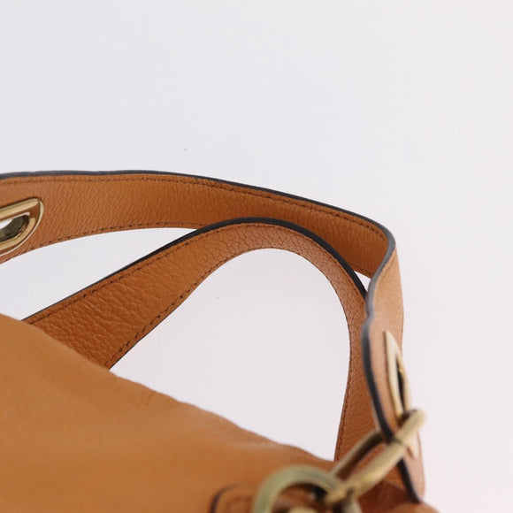 Chloe Paraty Hand Bag Leather 2way Orange Gold Auth 213527A