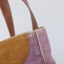 CELINE Hand Bag Canvas Brown Silver Auth 213529A-16