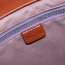 CELINE Hand Bag Canvas Brown Silver Auth 213529A-18