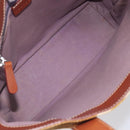 CELINE Hand Bag Canvas Brown Silver Auth 213529A-19