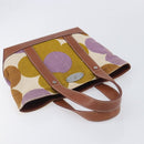 CELINE Hand Bag Canvas Brown Silver Auth 213529A-6