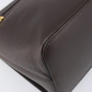 BURBERRY Shoulder Bag Leather Dark Brown Gold Auth 213531A-13