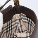 BURBERRY Shoulder Bag Leather Dark Brown Gold Auth 213531A-18