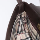 BURBERRY Shoulder Bag Leather Dark Brown Gold Auth 213531A-19