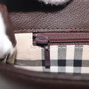 BURBERRY Shoulder Bag Leather Dark Brown Gold Auth 213531A-20