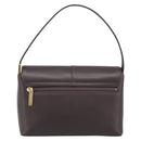 BURBERRY Shoulder Bag Leather Dark Brown Gold Auth 213531A-3