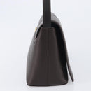 BURBERRY Shoulder Bag Leather Dark Brown Gold Auth 213531A-5