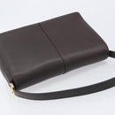BURBERRY Shoulder Bag Leather Dark Brown Gold Auth 213531A-6
