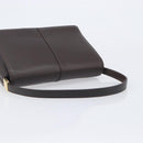 BURBERRY Shoulder Bag Leather Dark Brown Gold Auth 213531A-7