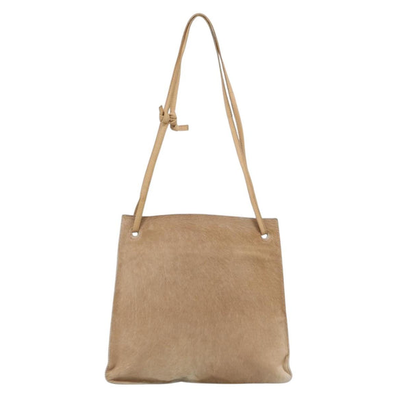 Bottega Veneta INTRECCIATO Shoulder Bag Harako leather Beige Silver Auth 213532