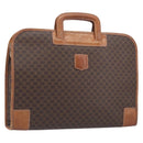CELINE Macadam Canvas Hand Bag PVC Leather Brown Gold Auth 213534-1