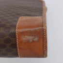 CELINE Macadam Canvas Hand Bag PVC Leather Brown Gold Auth 213534-10