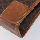 CELINE Macadam Canvas Hand Bag PVC Leather Brown Gold Auth 213534-11