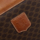 CELINE Macadam Canvas Hand Bag PVC Leather Brown Gold Auth 213534-16
