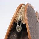 CELINE Macadam Canvas Hand Bag PVC Leather Brown Gold Auth 213534-17