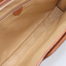 CELINE Macadam Canvas Hand Bag PVC Leather Brown Gold Auth 213534-19