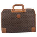 CELINE Macadam Canvas Hand Bag PVC Leather Brown Gold Auth 213534-2
