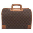 CELINE Macadam Canvas Hand Bag PVC Leather Brown Gold Auth 213534-3