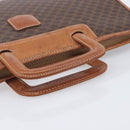 CELINE Macadam Canvas Hand Bag PVC Leather Brown Gold Auth 213534-7