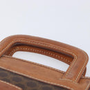CELINE Macadam Canvas Hand Bag PVC Leather Brown Gold Auth 213534-8