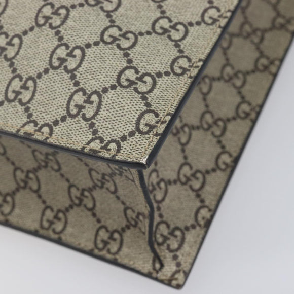 GUCCI GG Supreme Tote Bag PVC Beige Gold 450950 Auth 213535V