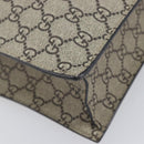 GUCCI GG Supreme Tote Bag PVC Beige Gold 450950 Auth 213535V-13