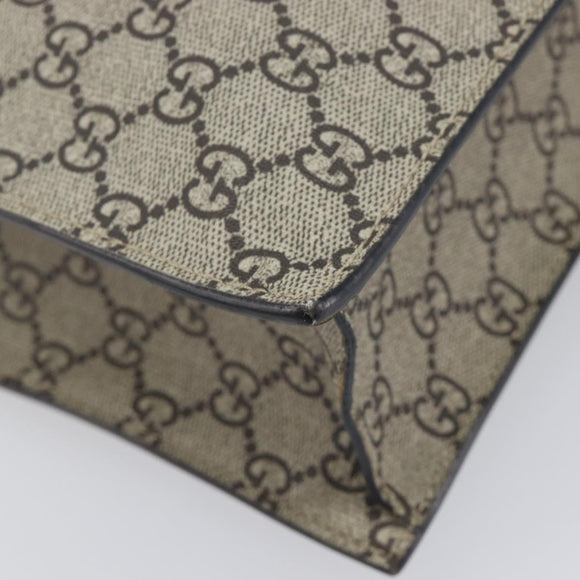 GUCCI GG Supreme Tote Bag PVC Beige Gold 450950 Auth 213535V