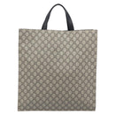 GUCCI GG Supreme Tote Bag PVC Beige Gold 450950 Auth 213535V-3