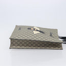 GUCCI GG Supreme Tote Bag PVC Beige Gold 450950 Auth 213535V-4