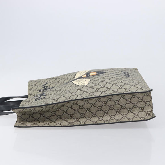 GUCCI GG Supreme Tote Bag PVC Beige Gold 450950 Auth 213535V