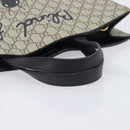 GUCCI GG Supreme Tote Bag PVC Beige Gold 450950 Auth 213535V-7