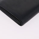 CHANEL COCO Mark Wallet Leather Black Gold CC Auth 213536-10