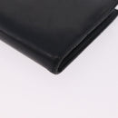 CHANEL COCO Mark Wallet Leather Black Gold CC Auth 213536-11