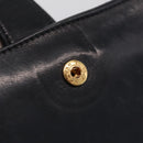 CHANEL COCO Mark Wallet Leather Black Gold CC Auth 213536-13