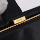 CHANEL COCO Mark Wallet Leather Black Gold CC Auth 213536-19
