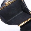 CHANEL COCO Mark Wallet Leather Black Gold CC Auth 213536-20