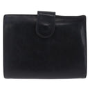 CHANEL COCO Mark Wallet Leather Black Gold CC Auth 213536-3