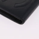 CHANEL COCO Mark Wallet Leather Black Gold CC Auth 213536-8