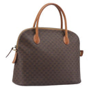 CELINE Macadam Canvas Hand Bag PVC Leather Brown Gold Auth 213541-1