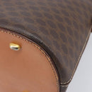 CELINE Macadam Canvas Hand Bag PVC Leather Brown Gold Auth 213541-12