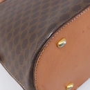 CELINE Macadam Canvas Hand Bag PVC Leather Brown Gold Auth 213541-13