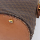 CELINE Macadam Canvas Hand Bag PVC Leather Brown Gold Auth 213541-14