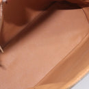 CELINE Macadam Canvas Hand Bag PVC Leather Brown Gold Auth 213541-18
